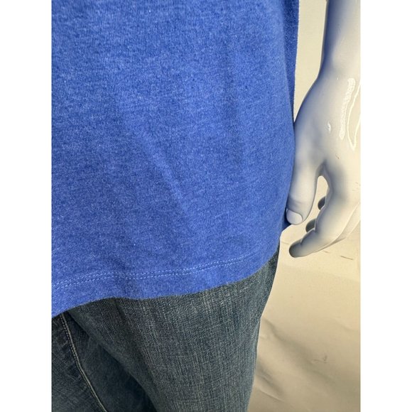 Old Navy Santa's A List XMas Ugly Christmas Sweater TShirt XL Blue Cotton Blend - Picture 9 of 16